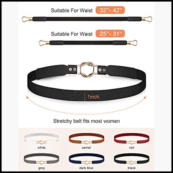 6 Piece Elastic Waist Belts for Dresses Skirts Sweaters main image 3